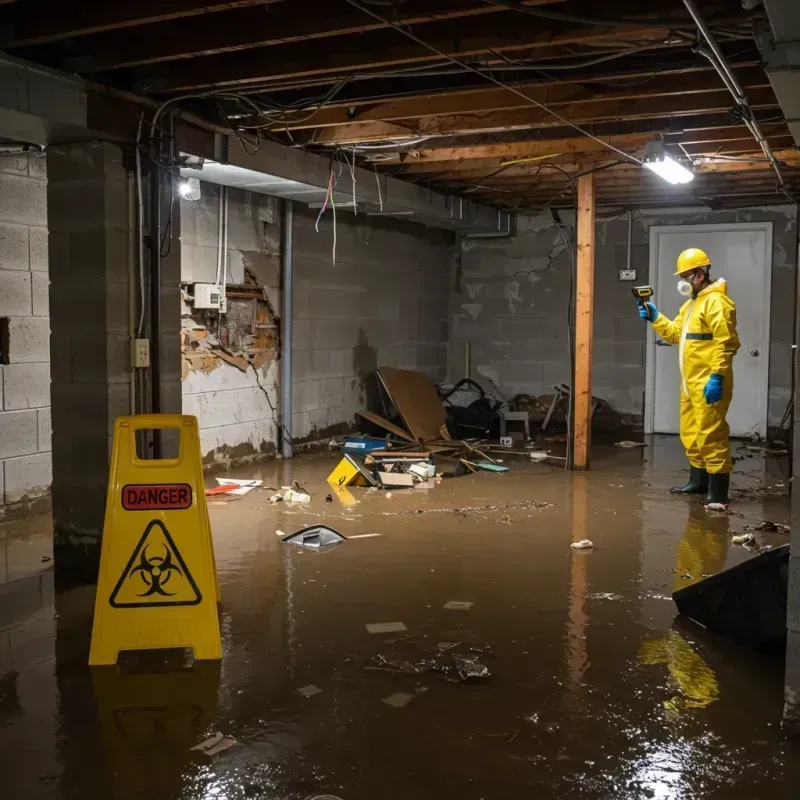 Flooded Basement Electrical Hazard in Fletcher, NC Property